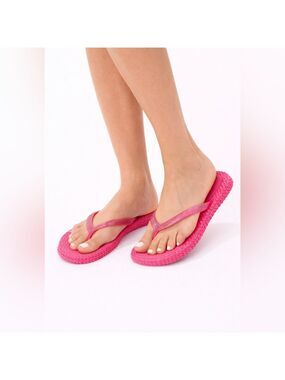 ILSE JACOBSEN Sparkly Pink Flip Flops NEW in waterproof dust bag sizes 7 & 10